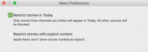 Change settings in News on Mac