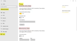 Network and Internet Settings