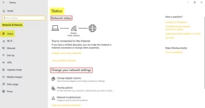 Network and Internet Settings