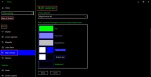 Use Ease of Settings