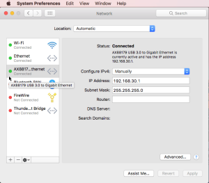 Troubleshoot Ethernet Device on Mac