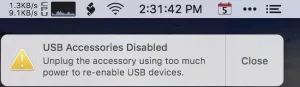 USB device not working with Mac