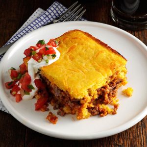 Beef and Cornbread Casserole