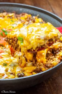 Beef and Rice Enchilada Casserole