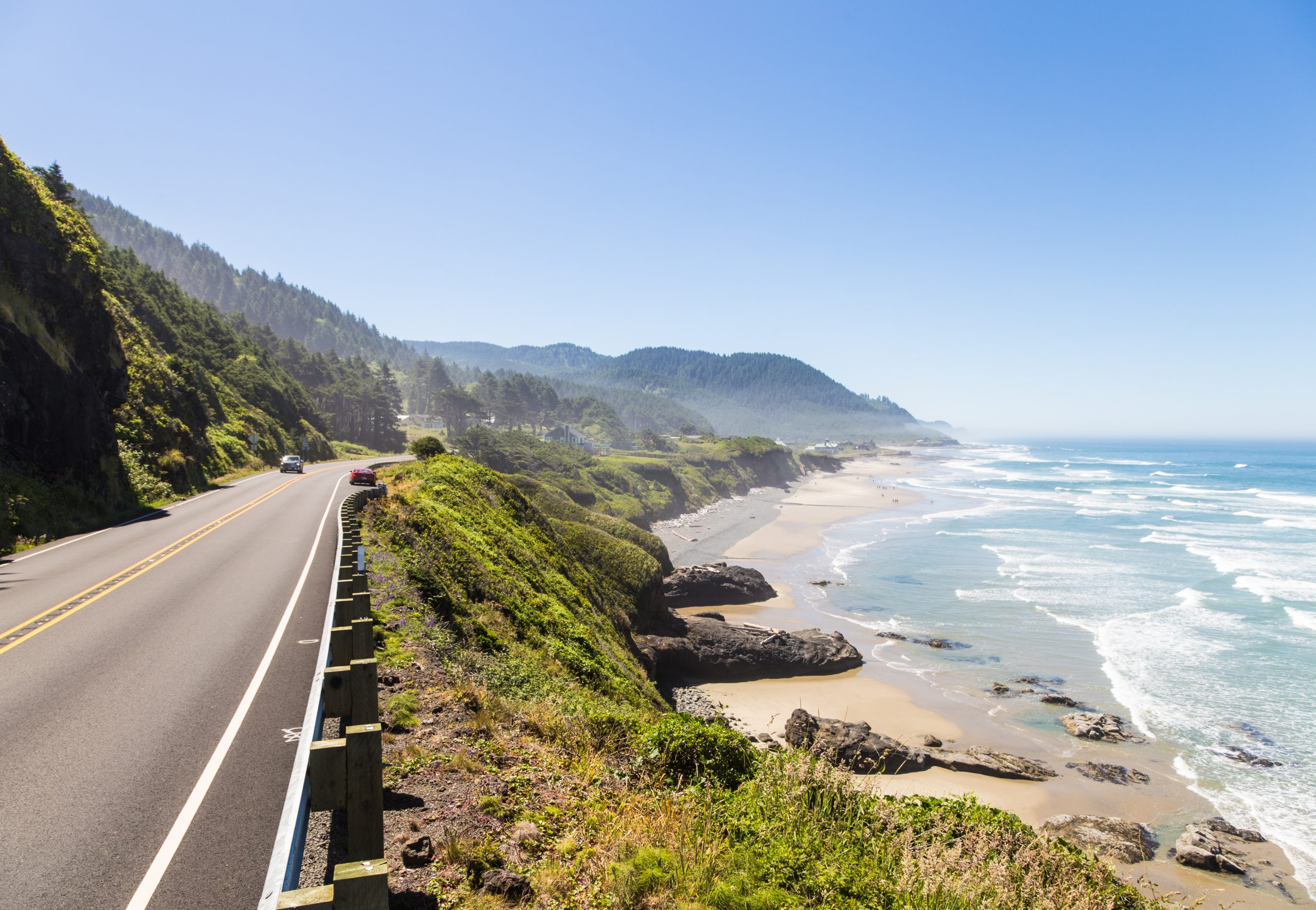 On the road along the stunning Pacific coast in Oregon, USA