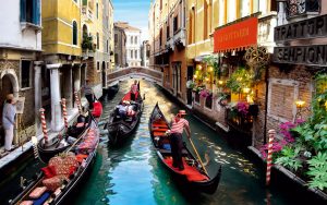 Romantic-walk-gondola-in-the-canals-of-Venice-wallpaper-hd