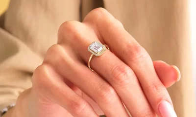 Emerald cut engagement ring