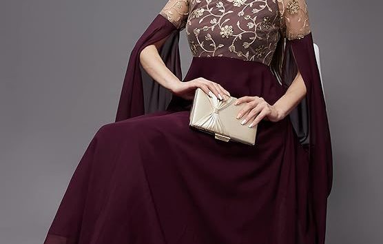 Long Sleeve Embroidered Fit & Flare Maxi Dress-5