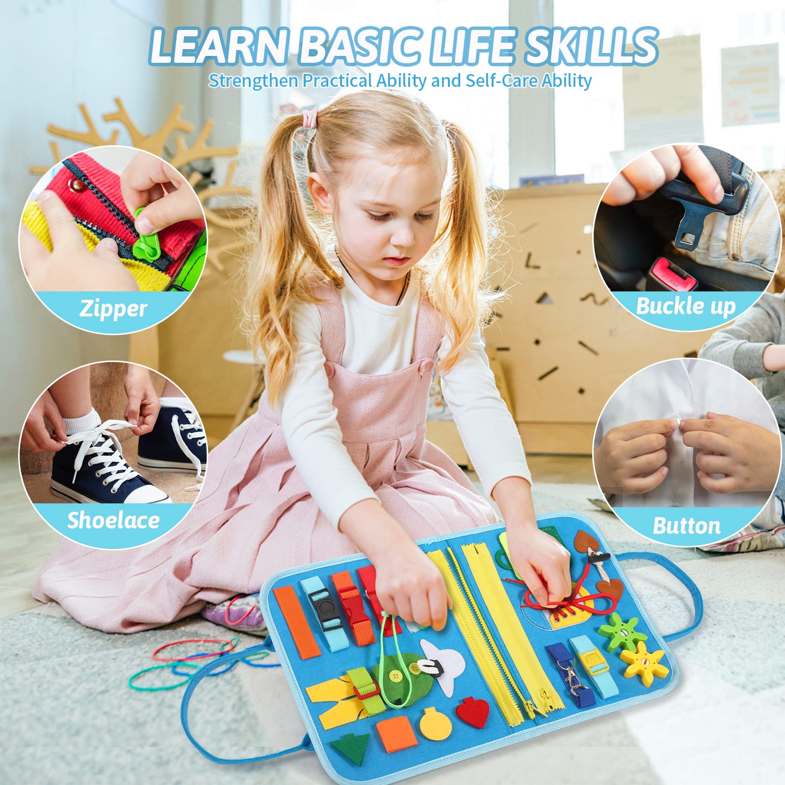 Learning with Zipper Toys, LCD Tablets, and Buckle Boards