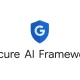 A blue shield with a white "G" in the center above the text "Secure AI Framework" on a white background.