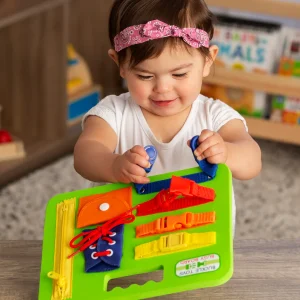 Learning with Zipper Toys, LCD Tablets, and Buckle Boards