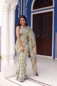 Raworiya Bagru Block Print Saree