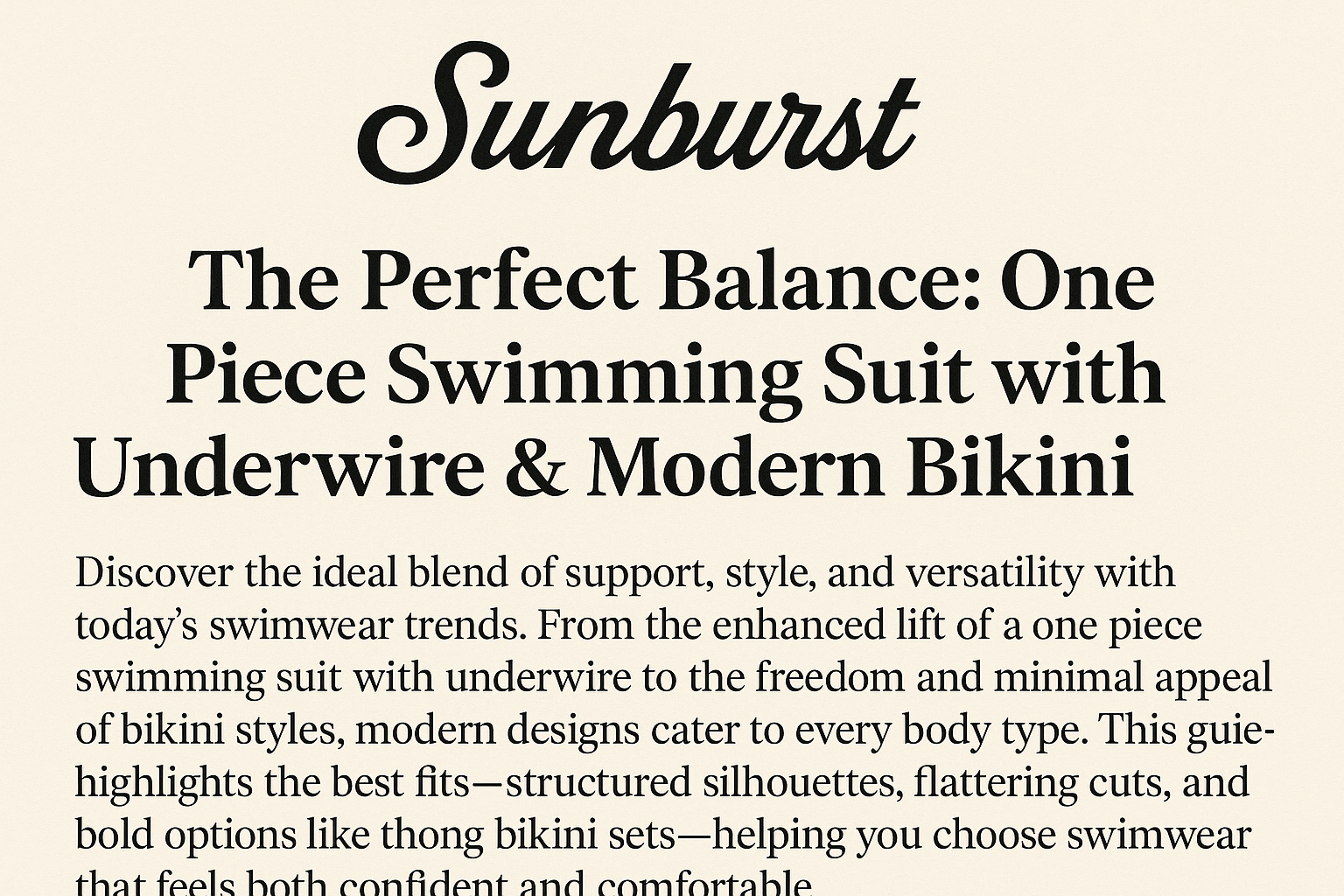 one piece swimming suit with underwire