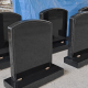 black granite camber top headstones