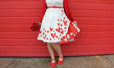 White Dress with Red Hearts